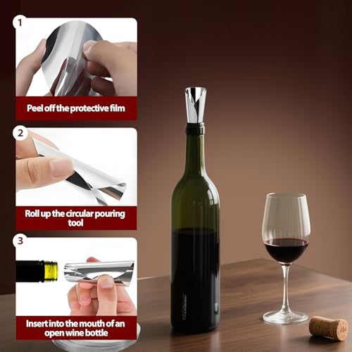 Cofimkate 30Pcs Individually Wrapped 3-Inch Wine Pourer Discs, Disposable Anti-Drip Liquor Pour Spouts for Wine & Liquor B...
