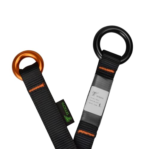 TFTICFH Friction Saver, 23kN Cambium Saver Retrievable Anchor, Climbing Rope Loop Belt Sling with Two 25kN Aluminum Rings ...