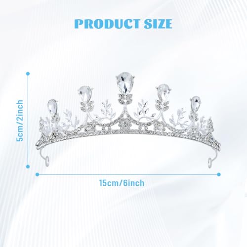inSowni 3 Pieces Silver Metal Crystal Rhinestone Queen Princess Crowns Tiaras Headbands Birthday Party Prom Wedding Bridal...