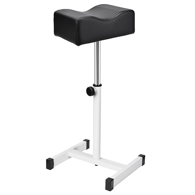 Pedicure Manicure Footrest, Adjustable Height with Soft Cushion Pedicure Stool Non-Slip, Pedicure Nail Equipment for Salon Spa Beauty,Black