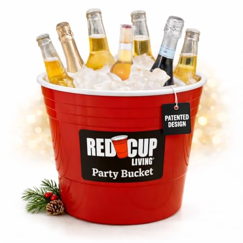 Large Party Ice & Beverage Tub, Durable Plastic Drink Cooler for Parties, Bar & Kitchen, for Holiday, Wine Chiller, Beer &...