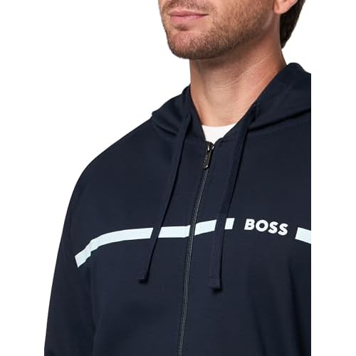 BOSS mens Authentic Zip Up Hooded Sweatshirt