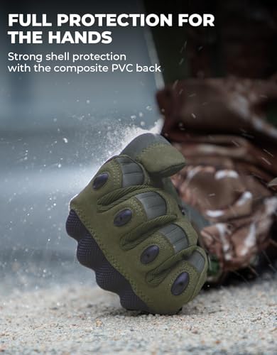 KEMIMOTO Tactical Gloves for Men, Touchscreen Motorcycle Gloves with Hard Shell & Palm Padding for Sports Motorcycle Cycli...