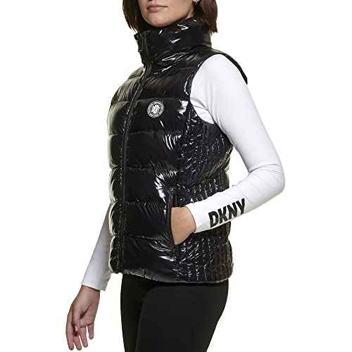 DKNY Women's Logo Drawstring Puffer Vest