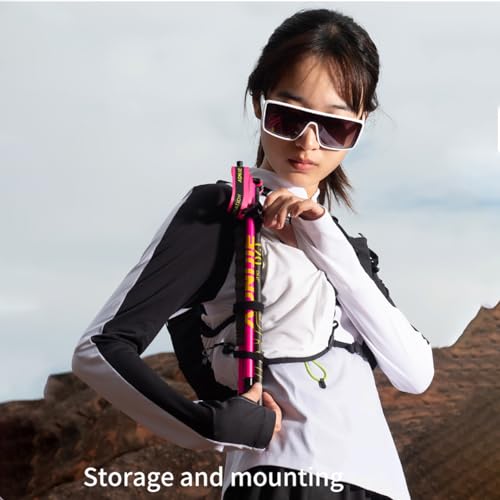 Carbon Fiber Trekking Poles 2 Collapsible and Ultralight Hiking Sticks for Backpacking Gear, Camping, Mountaining, Walking