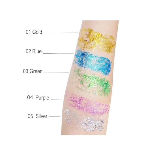 Body Glitter Stick, Sparkling Holographic Sequins Neon Outfit Singer Concert Music Halloween Purple Costume Accessories Ma...