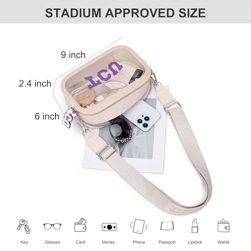 Montana West NCAA Clear Bag for Stadium Events Handbags for Sports Fans with Adjustable Nylon Strap,Card Pocket & Team Logo