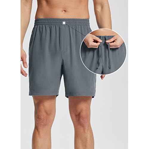 baleaf Men's 5'' Running Shorts Quick Dry Lightweight Unlined 2 Zipper Pockets Workout Gym