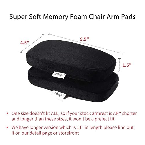 Aloudy Ergonomic Memory Foam Office Chair Armrest Pads, Comfy Gaming Chair Arm Rest Covers for Elbows and Forearms Pressur...