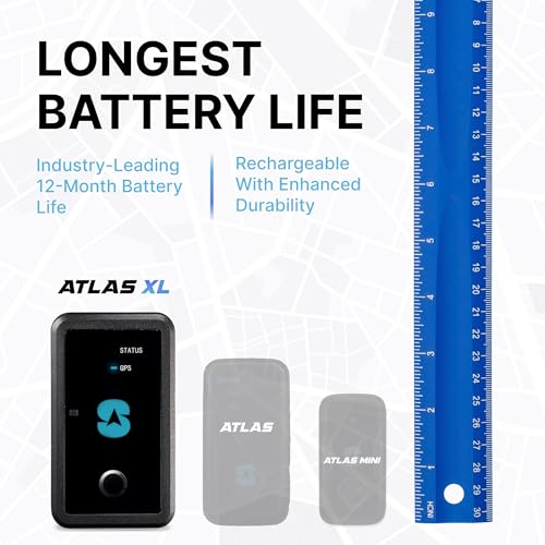 Spy Tec Atlas XL GPS Tracker w/Magnetic Mount | 12-Month Battery for Long-Term Tracking | Hidden Weatherproof GPS Tracker ...