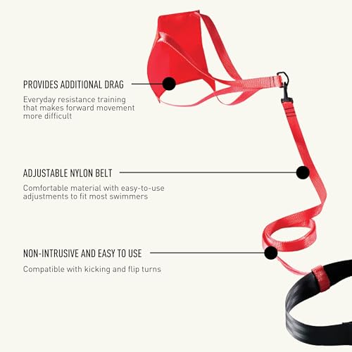 FINIS Swim Parachute for Resistance Training - Builds Strength & Endurance - Adjustable Belt