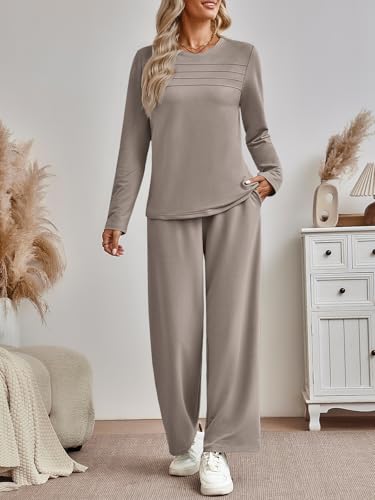 AUTOMET Sweatsuits Women 2 Piece Outfit Fall Airport Lounge Sweat Sets With Wide Leg Pants Track Fashion Suits 2025