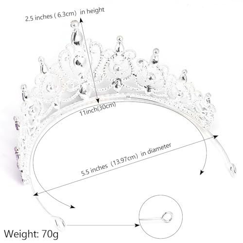 TODDER Purple Tiara for Women Girls Rhinestone Princess Queen Crowns Crystal Headband for Girls Wedding Hair Accessories f...