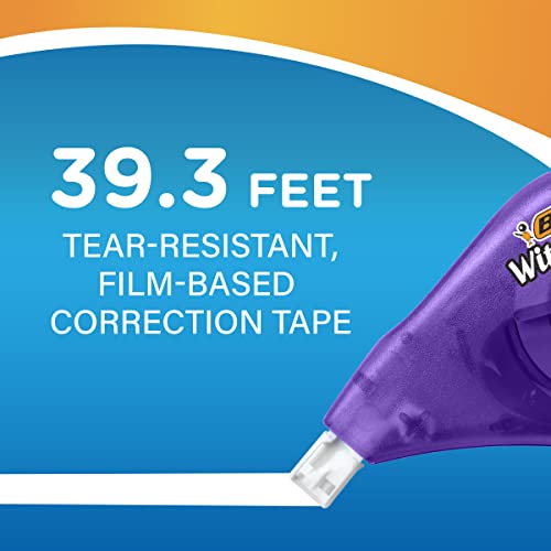 BIC Wite-Out Brand EZ Correct Correction Tape, 19.8 Feet, 4-Count Pack of White Correction Tape, Fast, Clean and Easy to U...