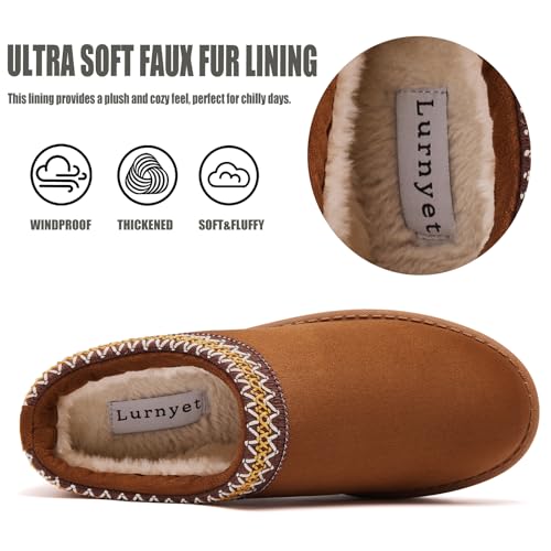 Lurnyet Women's Slippers Platform Mini Boots Anti-Slip Short Ankle Boot Faux Fur Sneakers Winter Cozy Warm House Shoes Ind...
