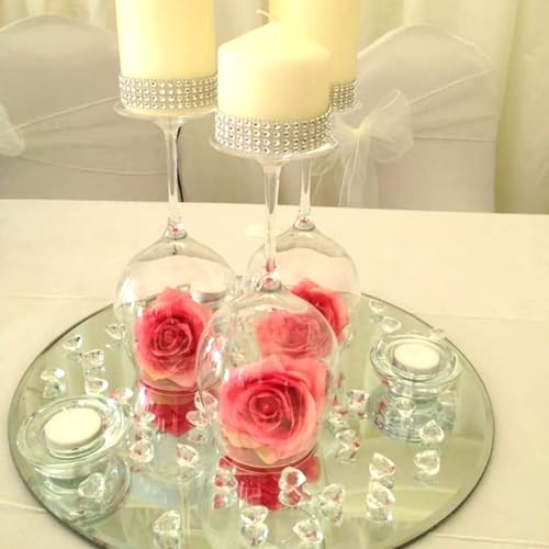 16Pack Round Mirror Plates for Centerpieces Tables, 6inch Mirror Trays Circle Mirror Plates for Tables Decoration, Circula...