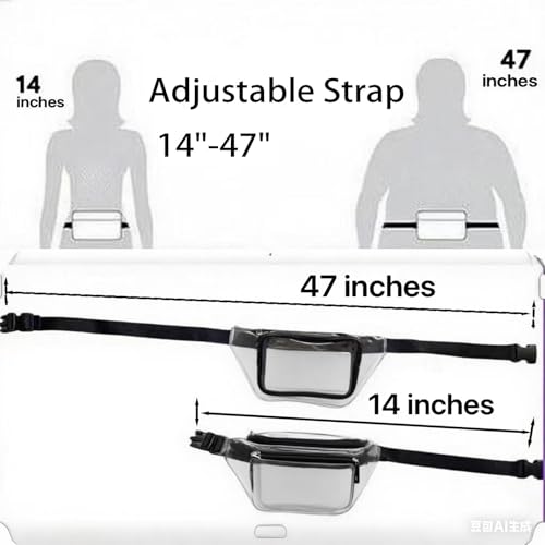 Cytongyo Clear Fanny Pack Stadium Approved, Clear Bag for Stadium Events Crossbody Belt Bag for Women Men Transparent Wais...