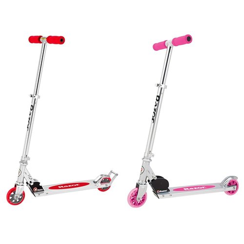 Razor Kick Scooters for Kids Bundle - A and AW Models with Adjustable Handlebars, Aluminum Frames, Folding Mechanisms, and Urethane Wheels
