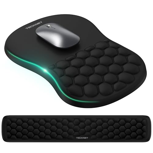 TECKNET Ergonomic Mouse Pad with Wrist Rest,Keyboard Pad and Mousepad with Wrist Support,Massage Design Effectively Reliev...