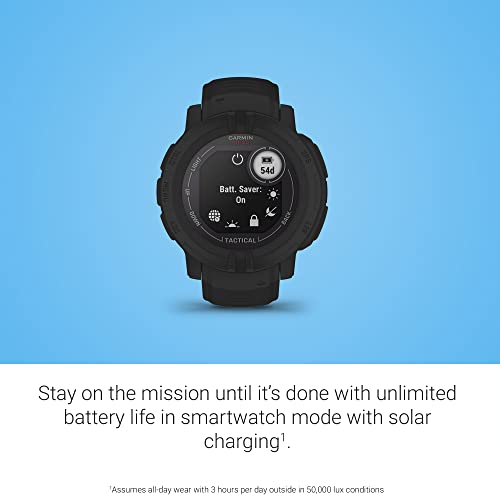 Garmin Instinct 2 Solar, Tactical-Edition, Rugged Outdoor Watch with GPS, with Solar Charging Capabilities, Built for All ...