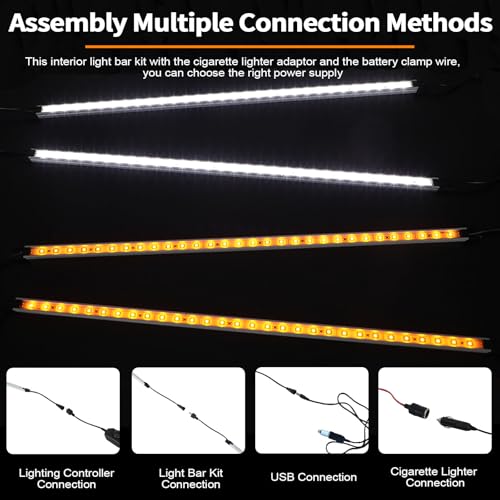 12V LED Interior Light Bar Kit Dimmable IP67 Waterproof Camping String Lights, Aluminum Magnetic Mount Exterior Lights,Por...