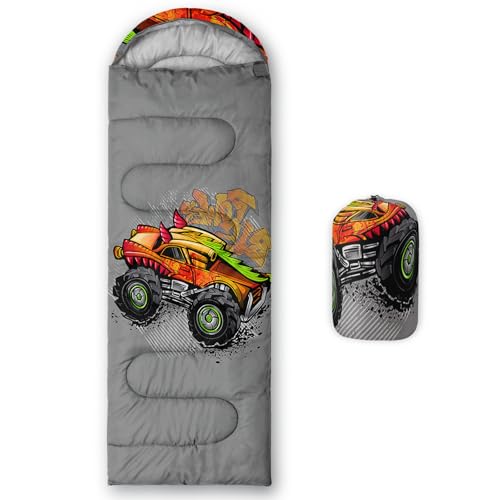 AILONEN Cute Frog Green Camping Sleeping Bag,Lightweight & Waterproof,3 Season Warm & Cool Weather,Travel Portable Compres...