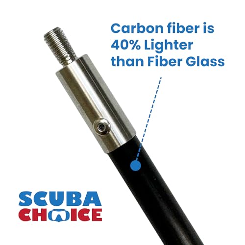 Scuba Choice Carbon Fiber 7' One Piece Spearfishing Pole Spear with 3 Prong Barb SS Paralyzer Tip