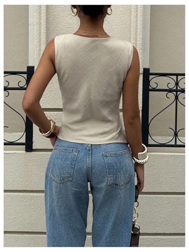 Verdusa Women's Draped Cowl Neck Ruched Sleeveless Tank Top Going Out Tops Elegant Brunch Outfit