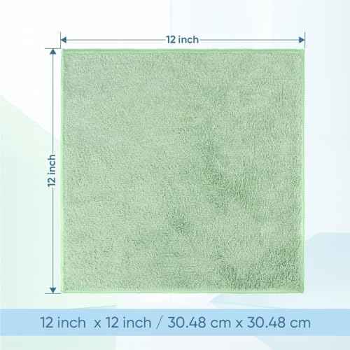 HOMEXCEL Microfiber Washcloths 12 Pack, Highly Absorbent and Soft Face Towel, Multi-Purpose Wash Cloths for Bathroom, Gym, Hotel, Spa and Kitchen, Multicolor 12x12 Inch