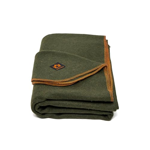 Arcturus Military Wool Blanket - Warm, Thick, Washable - Great for Outdoors, Camping, Stadium Blanket, Picnics, Travel - C...