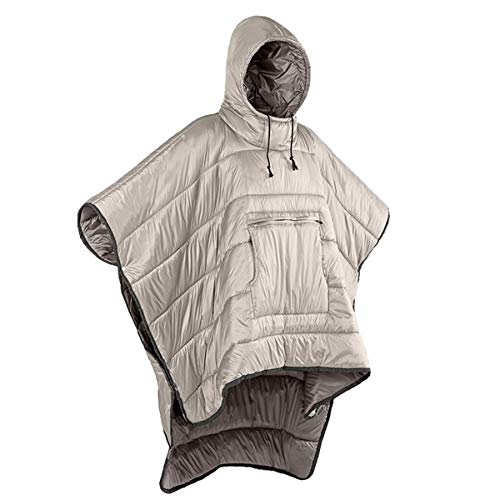 Gaorui Winter Poncho Coat Outdoor Camping Warmth Small Quilt Blanket Water-resisitant Sleeping Bag Cloak Cape with Hat for...