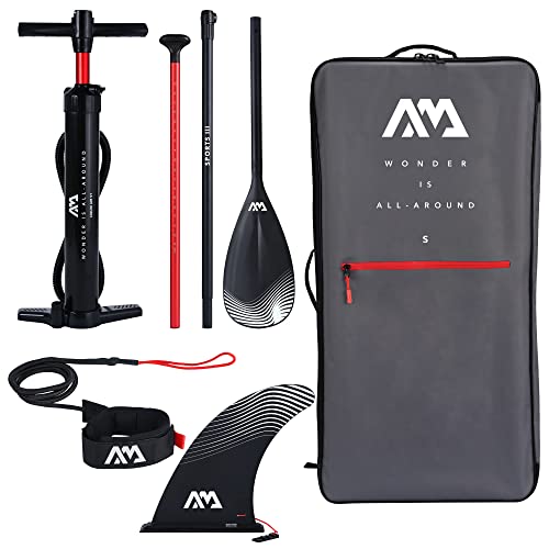 Aqua Marina Vapor SUP Inflatable Stand Up Paddle Board with Paddle, Leash, Magic Back Pack and Double Action Pump