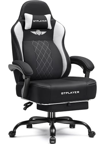 GTPLAYER Big and Tall Gaming Chair Breathable Fabric Computer Chair with Strong Lumbar Support, Comfortable Office Chairs ...
