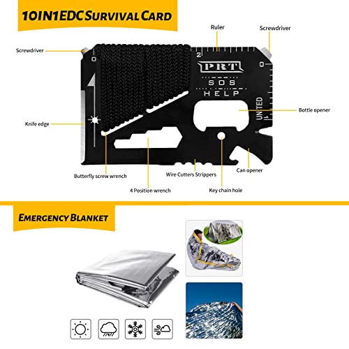 ANTARCTICA Emergency Survival Gear Kits 60 in 1, Outdoor Survival Tool with Emergency Bracelet Whistle Flashlight Pliers P...