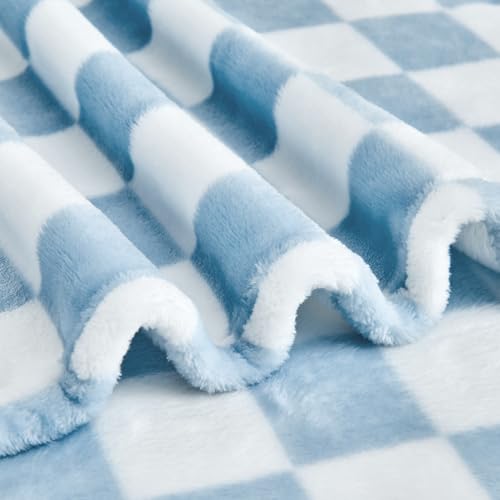 Edenleaf Checkered Blanket Flannel Throw Blankets Soft Cozy Checkered Grid Print Chessboard Gingham Pattern Throws for Bed...