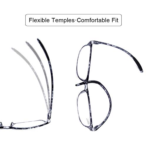 DOOViC Computer Reading Glasses 4 Pack Blue Light Blocking Glasses Anti Eyestrain Flexible Lightweight Readers for Women Men