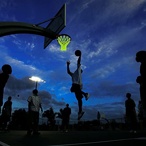NEIJIANG Glow Basketball Net, Nightlight Basketball Net Luminous Outdoor Portable Sun Powered Sport Nylon