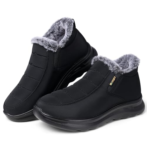 TEMOFON Womens Winter Snow Boots Warm Fur Lined Booties Waterproof Outdoor Shoes Comfortable Slip On Ankle Boot