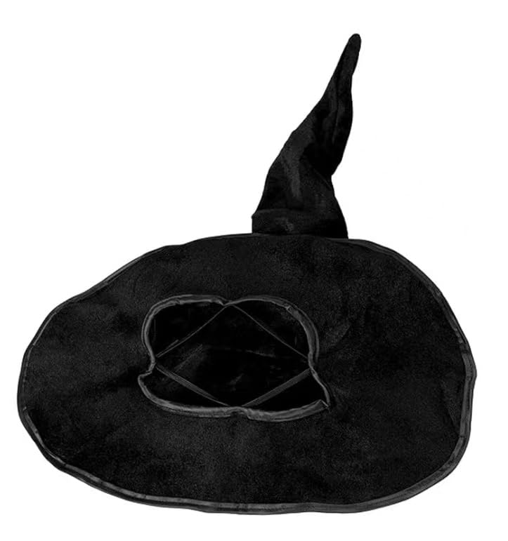 Esaleely Black Witch Hat Adult Halloween Cosplay Costumes Accessory for Women Wicked Witches Hats Decor (Black)