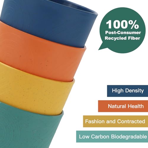 Homienly Drinking Glasses Premium Wheat Straw Unbreakable Cups - Set of 6 Alternative to Plastic Cups Reusable Unbreakable...