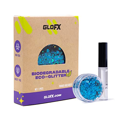 Blue Biodegradable Glitter Makeup | Plant Based, Eco Friendly, Hair Glitter, Face Glitter or Body Glitter | Cosplay EDM Mu...