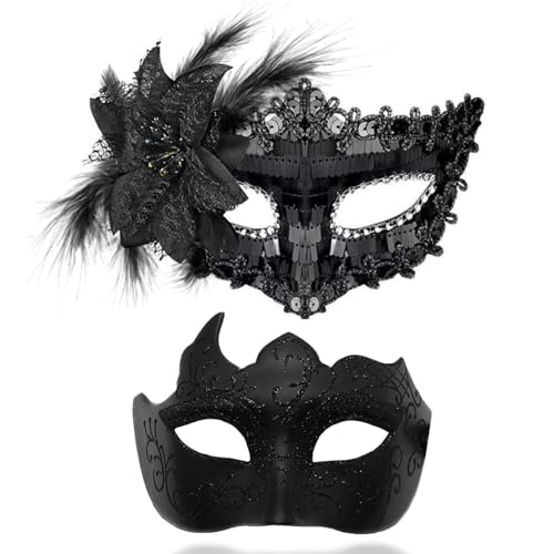 Ralleyfun Masquerade Masks for Women Men Couple Venetian Halloween Mask for Carnival Costume Party Prom Ball