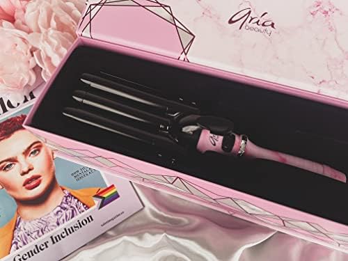 Aria Beauty The Waver - Hair Waver Tool for Beachy Boho and 90’s Hollywood Glam Waves - Suitable for All Hair Types - Pink Marble - 1 pc