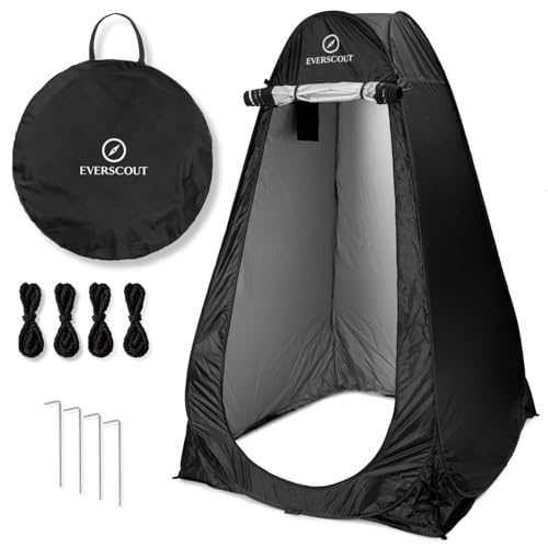 Portable Pop-Up Privacy Tent – Black/Green & Carry Bag. Outdoor Shower, Toilet, and Changing shelter. Water-Repellent, Com...