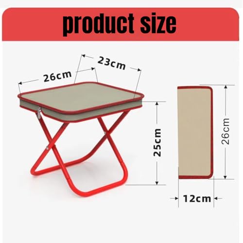 Xtlonbom Ultralight Folding Camping Stool, 1.2lbs Compact Portable Chair for Adults, 350lbs Load, Aluminum Frame with Oxfo...