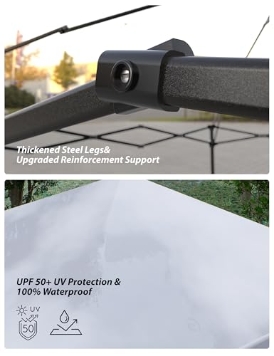VerisShade 10x10 Pop Up Canopy Tent Outdoor Canopy with 3 Removable Sidewalls Heavy Duty Commercial Instant Tent Shelter W...