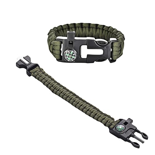 Chinshwehaw 5 in 1 Survival Bracelet-Fire Starter,Loud Whistle,Compass,Paracord Rope & Cutter,Military Grade Tactical Gear...