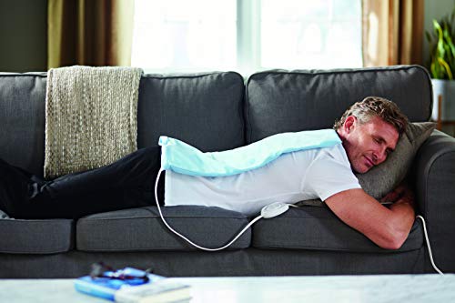 Sunbeam XL Heating Pad for Back Neck and Shoulder Pain Relief with Sponge for Moist Heating Option Extra Large 12 x 24" Blue