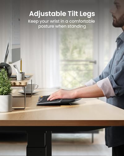 ProtoArc Ergonomic Keyboard Mouse, EKM01 Plus Full Size Wireless Bluetooth Ergo Keyboard Mouse Combo, Cushioned Palm Rest,...