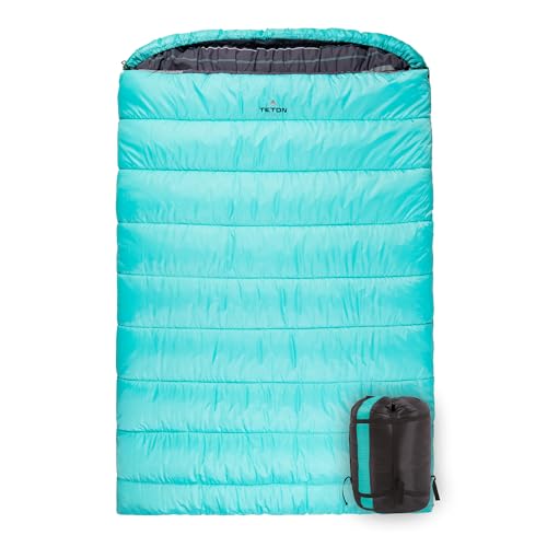 Teton Mammoth Queen Size Double Sleeping Bag- A Warm Bag The Whole Family can Enjoy – Great for Camping, Hunting and Base ...
